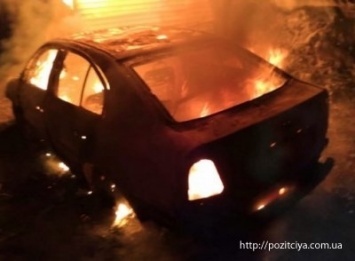 Под Запорожьем дотла выгорел автомобиль