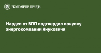 Нардеп от БПП подтвердил покупку энергокомпании Януковича