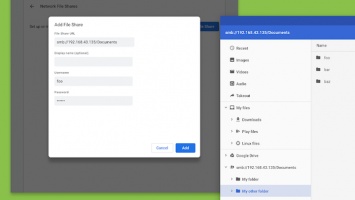 В Chrome OS добавлена возможность монтирования сетевых хранилищ Windows