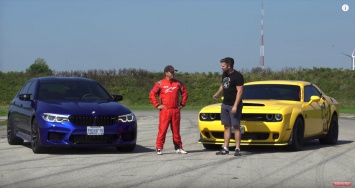 BMW M5 и Dodge Challenger SRT Demon сравнили в гонке