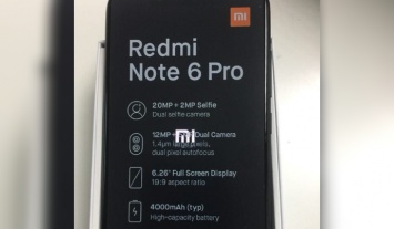 Xiaomi Redmi Note 6 Pro с 6,26-дюймовым дисплеем с вырезом и Quad-камерами