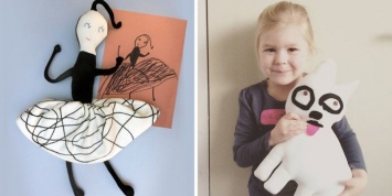 Талантливая художница шьет игрушки по мотивам детских рисунков (Фото)