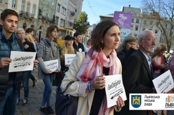 Во Львове прошла акция в поддержку Олега Сенцова