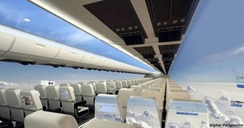 Самолеты без окон дадут пассажирам панорамный вид на небо и космос