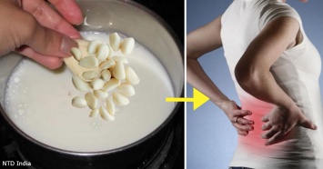 Молоко с чесноком - неожиданно хорошее средство от боли в пояснице и спине