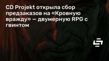 CD Projekt открыла сбор предзаказов на «Кровную вражду» - двумерную RPG с гвинтом
