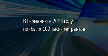 В Германию в 2018 году прибыло 100 тысяч мигрантов