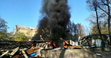 В Донецке дотла сгорело здание дельфинария