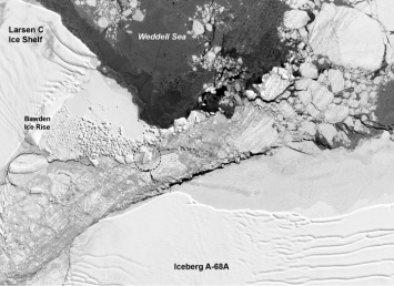 От Антарктиды откололся идеально прямоугольный айсберг, который скоро расстает. Фото