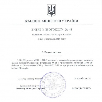 Кабмин начал проверку в отношении главы ГАСИ Кудрявцева из-за поддельных документов