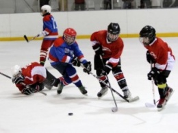 Маленькие хоккеисты борются за победу на всеукраинских соревнованиях