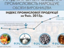Промышленность Днепропетровщины второй месяц подряд наращивает объемы производства
