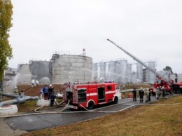 На нефтебазе Южноукраинской АЭС тушили условный пожар