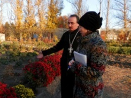 В Кривом Роге возле Донецкого юридического института высадили 70 кустов хризантем