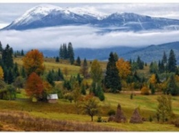 Осень и зима на одной фотографии: сеть подорвало фото закарпатского села