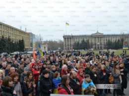 Николавцы собрались на День достоинства и свободы на месте Майдана