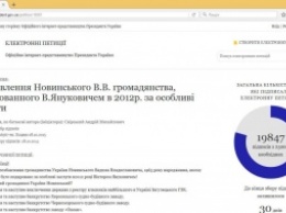 С сайта Порошенко неожиданно исчезла популярная петиция о лишении гражданства Новинского