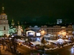 Новый год в столице Украины сняли с высоты птичьего полета