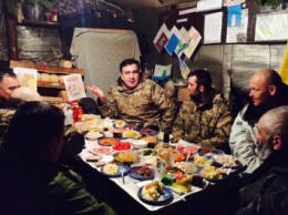 М.Саакашвили встретил Новый год в зоне АТО