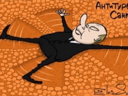 Известный карикатурист показал, как Путин «воюет» с мандаринами (ФОТО)