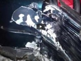 ДТП в Киеве: на улице Радужной BMW врезался в столб. видео