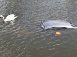 На Оболони водитель утопил свое элитное авто