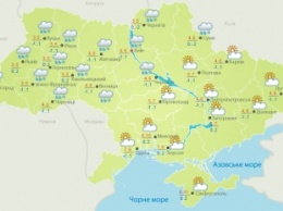Погода на сегодня: В Украине местами мокрый снег с дождем, температура до +11