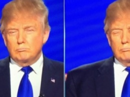 На «фотожабе» Дональд Трамп с губами вместо глаз почти не отличается от оригинала