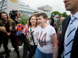 Савченко впервые выступила на свободе после прибытия в Украину