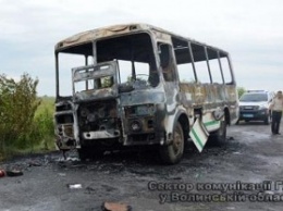 В Волынской области на ходу сгорел рейсовый автобус (фото)