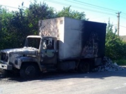 В Запорожской области дотла сгорел грузовик