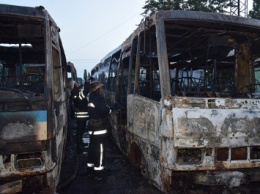 В Николаеве на автостоянке сгорели шесть микроавтобусов