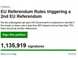 Петиция противников Brexit набрала более 1,7 млн подписей