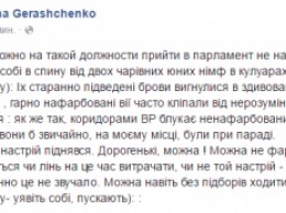 В Верховной Раде раскритиковали Геращенко за отсутствие макияжа