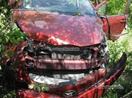 ДТП на Запорожье: Toyota Yaris вылетел с дороги и перевернулся - погиб пассажир. ФОТО