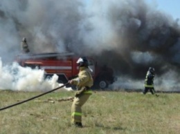Пожар на Гончаровском военном полигоне до сих пор не погасили