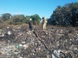 В Славянском районе горел закрытый мусорный полигон