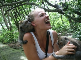 На Бали обезьяна отобрала у туристки камеру и сделала селфи