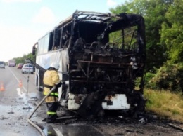 В Крыму загорелся автобус с туристами из Сочи