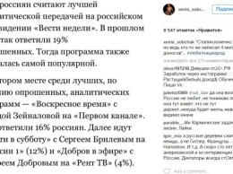 Собчак прокомментировала телевизионные предпочтения россиян