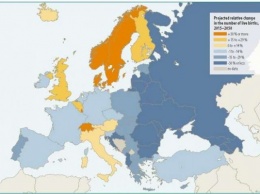 Ученые создали демографическую карту Европы с прогнозом на 2050 год