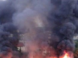 Крупный пожар во Львове. Горела воинская часть почти в центре города