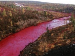 Река в Норильске стала красной