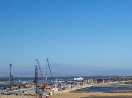 На первом участке строительства Крымского моста завершилось обустройство свай