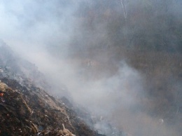 В Полтавской области спасатели второй день борются с пожаром на свалке