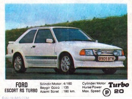 Знакомый незнакомец: Ford Escort RS Turbo из фантика Turbo №20