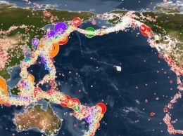 В сети появилась анимированная карта землетрясений за 15 лет