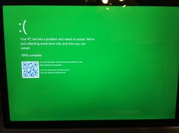 Синий экран Windows 10 стал «зеленым экраном смерти»