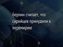 Берлин считает, что сирийцев принудили к перемирию