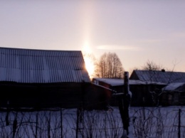 Видеофакт: солнечное гало в морозном белорусском небе